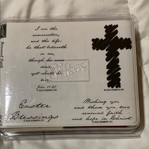 Stampin’ Up! Renewed Faith set of 4  2003 Rubber Stamp Set with Wooden Blocks